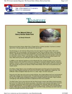 The TN Conservationist Magazine: The Natural Side of Henry Horton State Park  Home | Air |