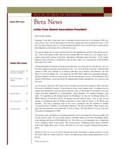 BETA NU OF THETA CHI FRATERNITY  Beta News Spring 2007 issue