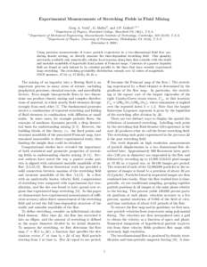 Experimental Measurements of Stretching Fields in Fluid Mixing Greg A. Voth1 , G. Haller2 , and J.P. Gollub1,3 ∗  1