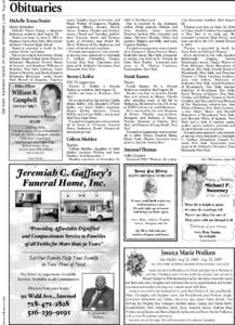THE WAVE, ROCKAWAY BEACH, NY, FRIDAY, SEPTEMBER 4, [removed]Page 62  Obituaries Michelle Teresa Dozier Home Attendant Michelle Teresa Dozier, a longtime