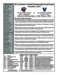 NCAA Division I Football Championship Second Round December 6, 2014 Table of Contents Turner Gill Bio[removed]Weekly Schedule[removed]