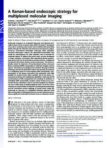 A Raman-based endoscopic strategy for multiplexed molecular imaging Cristina L. Zavaleta a,b,c,1, Ellis Garai b,c,d,e,1, Jonathan T. C. Liu f, Steven Sensarn b,c,e, Michael J. Mandella b,c,e,