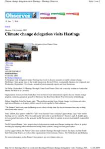 Climate change delegation visits Hastings - Hastings Observer  Site Seite 1 von 2