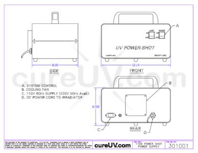 Total-Cure Power-Shot 1100 UV Curing System - Power Supply Drawing