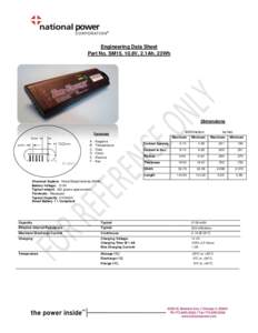 Engineering Data Sheet Part No. SM15, 10.8V, 2.1Ah, 23Wh Dimensions Millimeters
