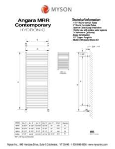 Technical Information  Angara MRR Contemporary[removed]