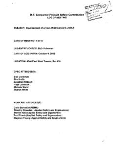 CPSC Meeting Log - Development of a New ANSI Standard Z535.6