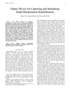 TMECH[removed]Haptic Device for Capturing and Simulating Hand Manipulation Rehabilitation