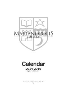 [removed]Applies to 2014 cohort Marianopolis College Calendar[removed]-