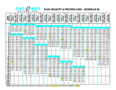 FLOW VELOCITY & FRICTION LOSS – SCHEDULE 80 FRICTION LOSS PSI[removed]Ft. FRICTION LOSS Ft. Water[removed]Ft.