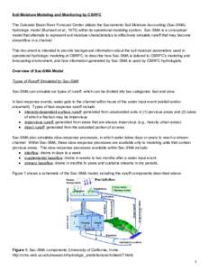 Soil  Moisture  Modeling  and  Monitoring  by  CBRFC      The  Colorado  Basin  River  Forecast  Center  utilizes  the  Sacramento  Soil  Moisture  Accounting  (Sac-­SMA)   hydrologic  model  (Bur