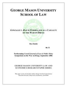 GEORGE MASON UNIVERSITY SCHOOL OF LAW