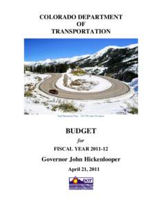 Microsoft Word - FY12 CDOT Budget Narr[removed]v10 Final for Governor review.docx