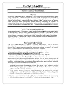 DIANNE H.B. WELSH[removed]Regents Park Lane Greensboro N.C[removed]Cell: [removed]Home: [removed]removed]  DISTINGUISHED PROFESSOR