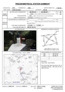 TRIGONOMETRICAL STATION SUMMARY STATION NO. : TRIG. NAME :