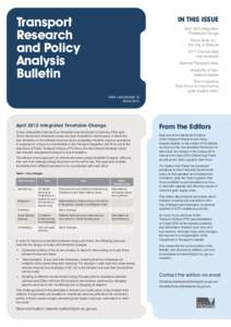 Transport Research and Policy Analysis Bulletin