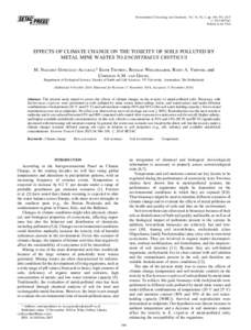 Effects of climate change on the toxicity of soils polluted by metal mine wastes to Enchytraeus crypticus