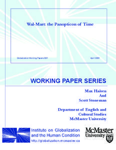 Wal-Mart: the Panopticon of Time  Globalization Working Papers 09/1