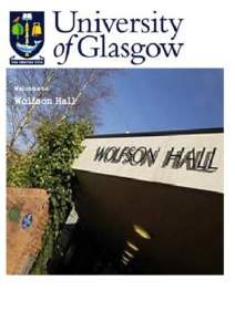 Welcome to  Wolfson Hall West of Scotland Science Park 2317 Maryhill Road