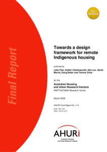 Towards a design framework for remote Indigenous housing