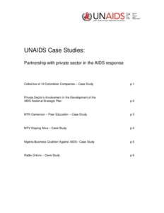 UNAIDS Case Studies: Partnership with private sector in the AIDS response Collective of 19 Colombian Companies – Case Study  p1