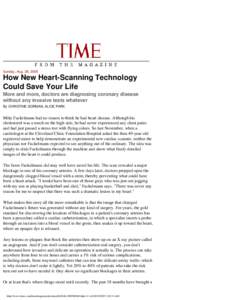 TIME.com Print Page: TIME Magazine -- How New Heart-Scanning Technology Could Save Your Life