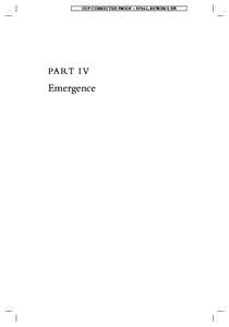 OUP CORRECTED PROOF – FINAL, [removed], SPi  PA RT I V Emergence