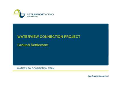 WATERVIEW CONNECTION PROJECT Ground Settlement WATERVIEW CONNECTION TEAM  Settlement – What is it?