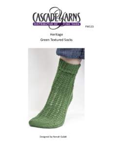 FW115  Heritage Green Textured Socks  Designed by Nenah Galati