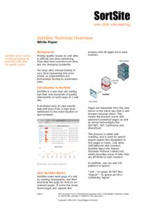 SortSite one-click site testing SortSite Technical Overview White Paper