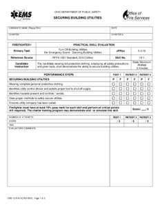 OHIO DEPARTMENT OF PUBLIC SAFETY  SECURING BUILDING UTILITIES CANDIDATE NAME (Please Print)  DATE