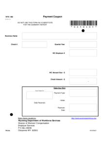 Payment Coupon  WYO[removed]  DO NOT USE THIS FORM AS A SUBSTITUTE