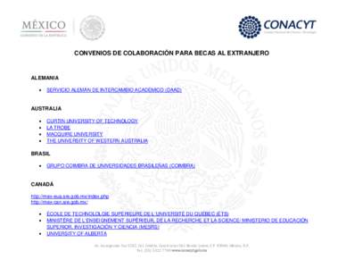 CONVENIOS DE COLABORACIÓN PARA BECAS AL EXTRANJERO  ALEMANIA   SERVICIO ALEMÁN DE INTERCAMBIO ACADÉMICO (DAAD)