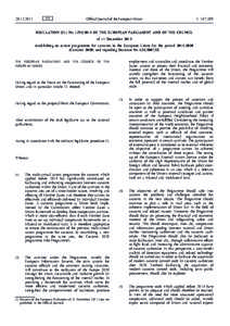 Regulation (EU) No[removed]of the European Parliament and of the Council of 11 December 2013 establishing an action programme for customs in the European Union for the period[removed]Customs[removed]and repealing Deci