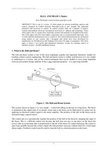 control-systems-principles.co.uk.  Ball and Beam 1: Basics