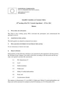 SCCS, 18th meeting of the WG on Cosmetic Ingredients of 15 march 2011