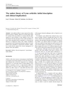 Clin Rheumatol DOI[removed]s10067[removed]x ORIGINAL ARTICLE  The amber theory of Lyme arthritis: initial description