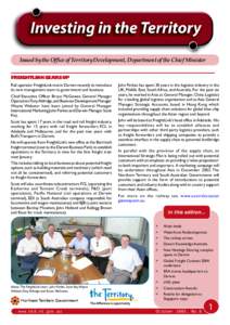 Investing in the Territory, Enewsletter, Northern Territory, Office of Territory Development, Department of the Chief Minister