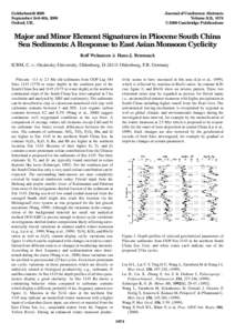 Goldschmidt 2000 September 3rd–8th, 2000 Oxford, UK. Journal of Conference Abstracts Volume 5(2), 1074