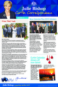 Julie Bishop  Curtin Correspondence December[removed]New Colombo Plan 2015 Scholars