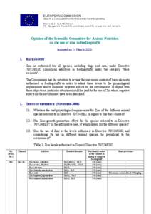 EUROPEAN COMMISSION HEALTH & CONSUMER PROTECTION DIRECTORATE-GENERAL Directorate C - Scientific Opinions C2 - Management of scientific committees; scientific co-operation and networks  Opinion of the Scientific Committee