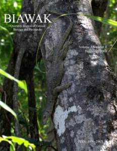 BIAWAK Quarterly Journal of Varanid Biology and Husbandry Volume 3 Number 4 December 2009