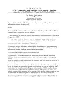 Yakima /  Washington / Yakima River / Toppenish /  Washington / Yakima County /  Washington / Yakama Indian Reservation / Water Resources Development Act / Wapato School District / Washington / Geography of the United States / Yakama Nation