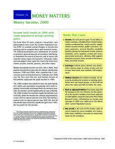 Chapter 12. MONEY MATTERS: Money Income, 2000