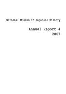 National Museum of Japanese History  Annual Report  Table of Contents