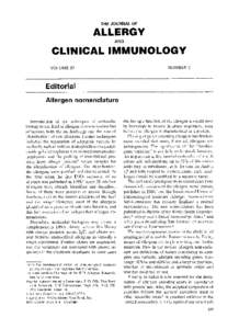 THE J O U R N A L OF  ALLERGY AND  CLINICAL IMMUNOLOGY