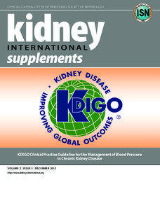 Official Journal of the International Society of Nephrology  KDIGO Clinical Practice Guideline for the Management of Blood Pressure