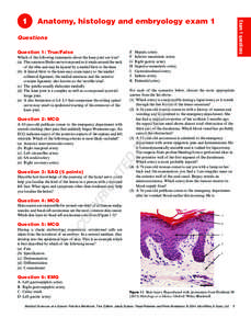 Anatomy, histology and embryology exam 1  Exam 1 questions 1