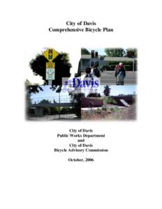 City of Davis Comprehensive Bicycle Plan City of Davis Public Works Department and