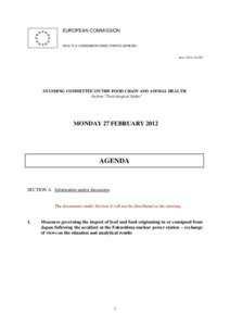 EUROPEAN COMMISSION HEALTH & CONSUMERS DIRECTORATE-GENERAL Ares[removed]STANDING COMMITTEE ON THE FOOD CHAIN AND ANIMAL HEALTH